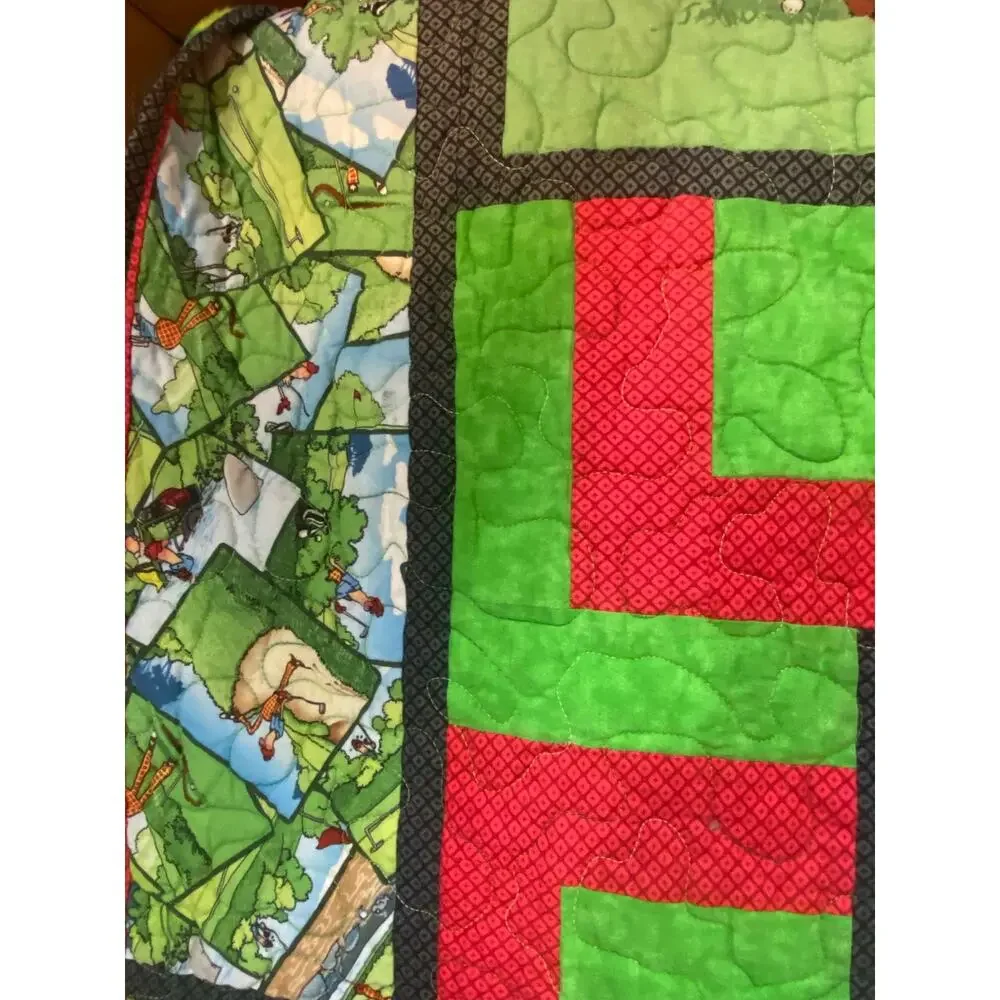 Handmade Quilt Golf Humor Theme Wall Hanging/Lap Quilt 47”x62”
